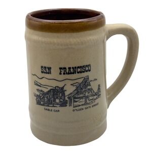 Vtg San Francisco Mug Cup Coffee Collectible Cable Car Granny Core Souvenir EUC